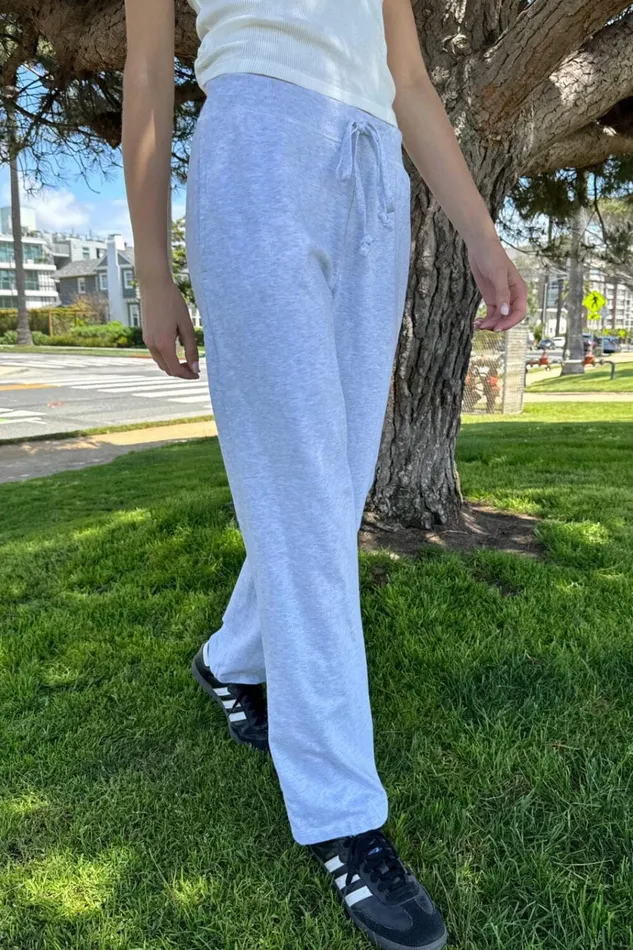 Sasha Sweatpants Silver Grey Women Brandy Melville Sweatpants and Sweatshirts