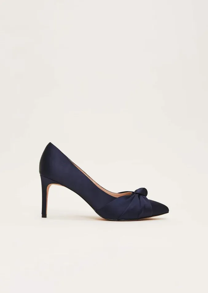 Satin Knot Front Court Shoe Navy Women Phase Eight Occasion Shoes