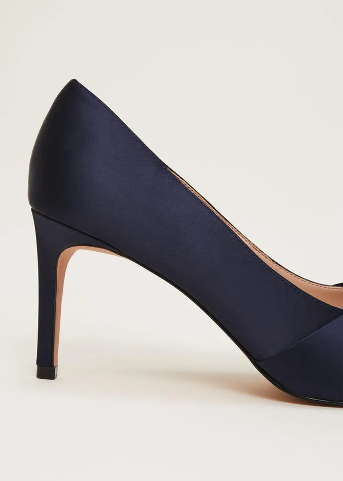 Satin Knot Front Court Shoe Navy Women Phase Eight Occasion Shoes