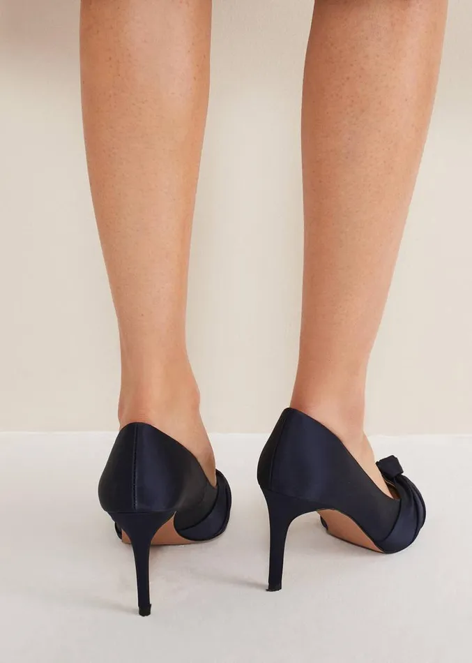 Satin Knot Front Court Shoe Navy Women Phase Eight Occasion Shoes