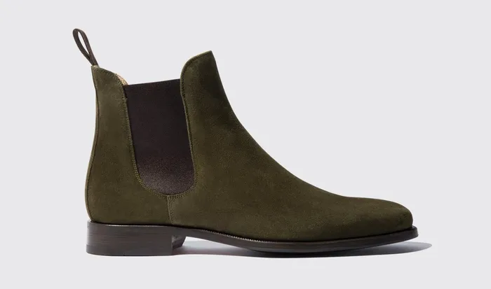 Scarosso Chelsea Boots Men Giancarlo Oliva Green Suede
