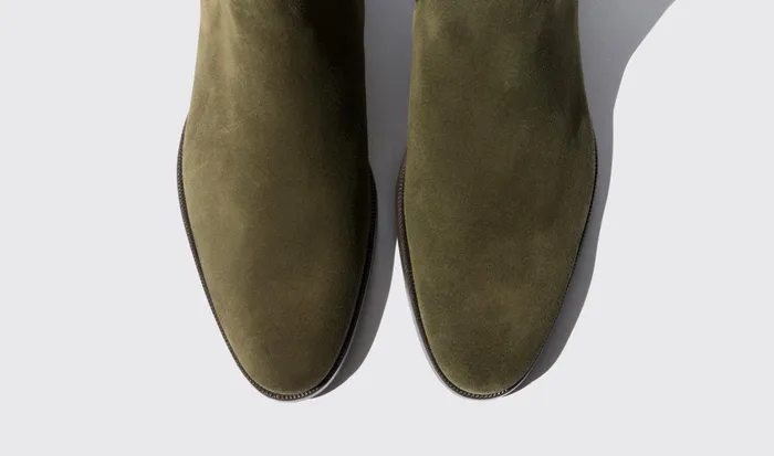 Scarosso Chelsea Boots Men Giancarlo Oliva Green Suede