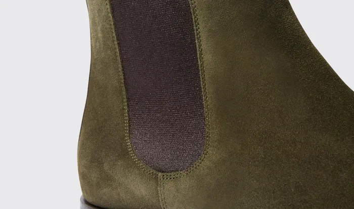 Scarosso Chelsea Boots Men Giancarlo Oliva Green Suede
