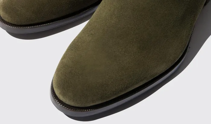 Scarosso Chelsea Boots Men Giancarlo Oliva Green Suede