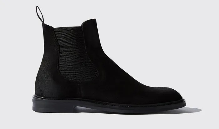 Scarosso Chelsea Boots Men Hunter Black Black Suede