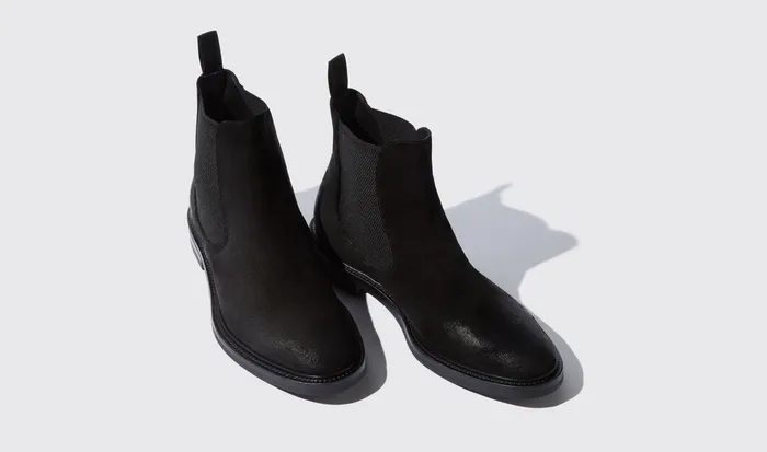 Scarosso Chelsea Boots Men Hunter Black Black Suede