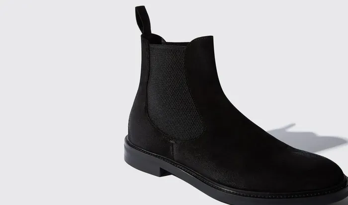 Scarosso Chelsea Boots Men Hunter Black Black Suede