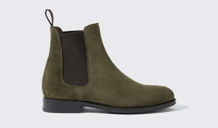 Scarosso Chelsea Boots Women Elena Foresta Dark Green 8211 Suede