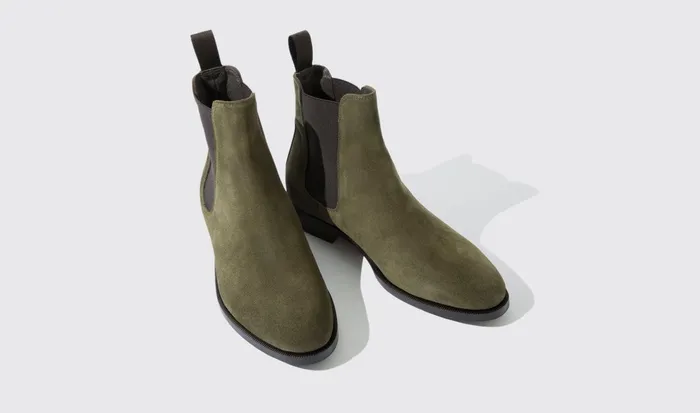 Scarosso Chelsea Boots Women Elena Foresta Dark Green 8211 Suede