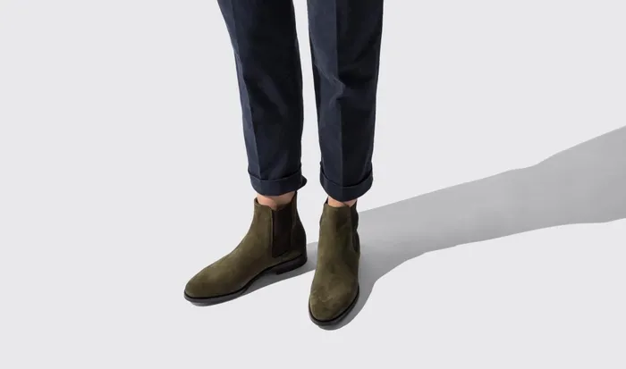 Scarosso Chelsea Boots Women Elena Foresta Dark Green 8211 Suede