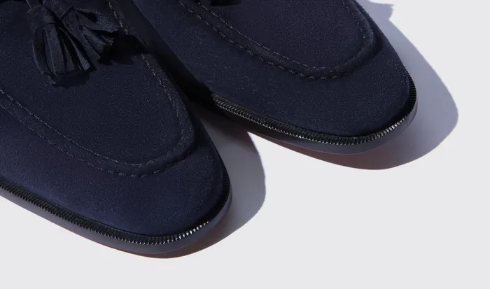 Scarosso Loafers Men Duccio Abisso Scamosciato Leggero Dark Blue Suede