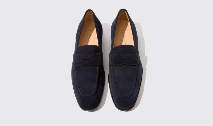 Scarosso Loafers Men Raimondo Abisso Scamosciato Dark Blue Suede