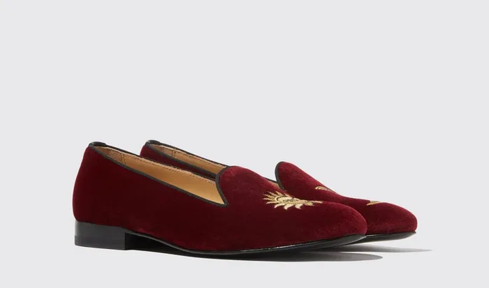 Scarosso Slippers Women Jordan Burgundy Velvet Burgundy 8211 Velvet