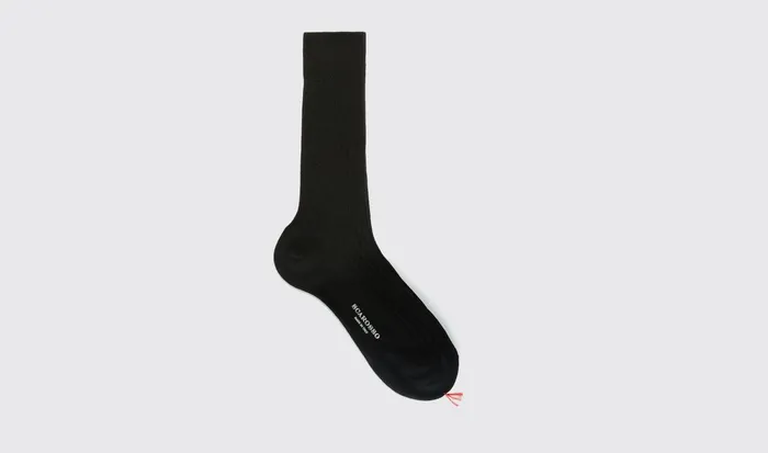 Scarosso Socks Men Black Wool Calf Socks Black 8211 Wool
