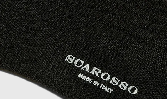 Scarosso Socks Men Black Wool Calf Socks Black 8211 Wool