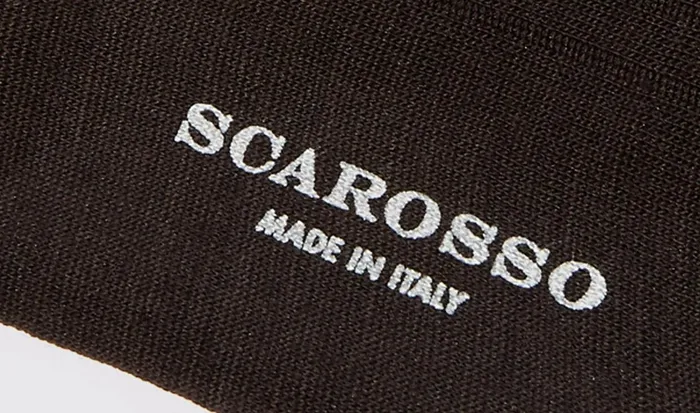 Scarosso Socks Men Dark Brown Cotton Calf Socks Brown 8211 Cotton