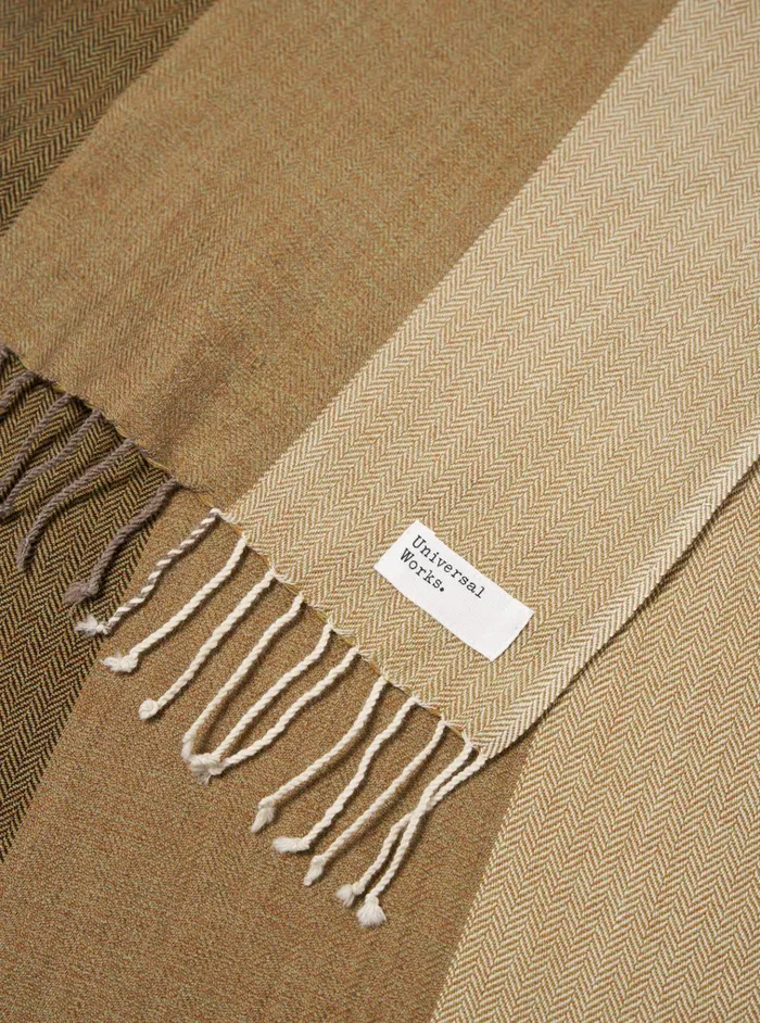 Scarves Men Universal Works Universal Works Wool Scarf In Olive Merino Wool