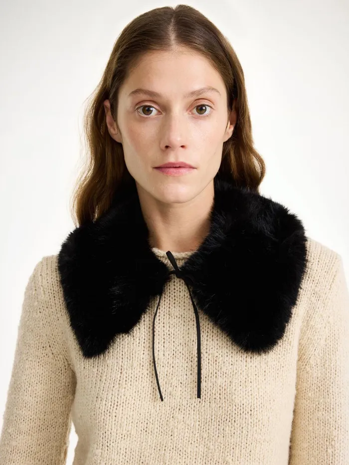 Scarves Women By Malene Birger Cowie Faux Fur Collar Black