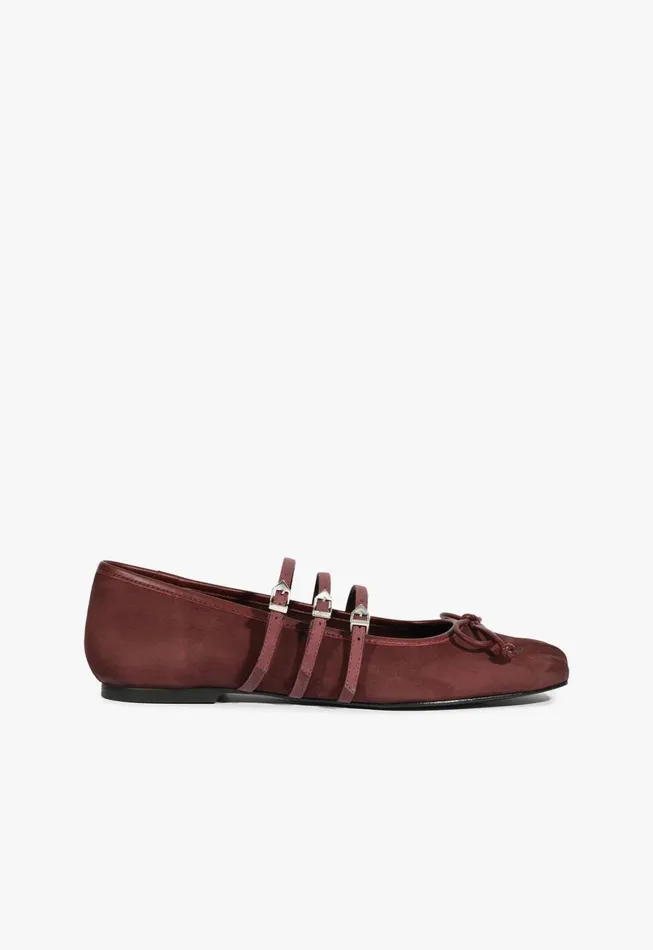 Schutz Shoes Ballerinas Women Arissa Strap Flat Cherry Wine