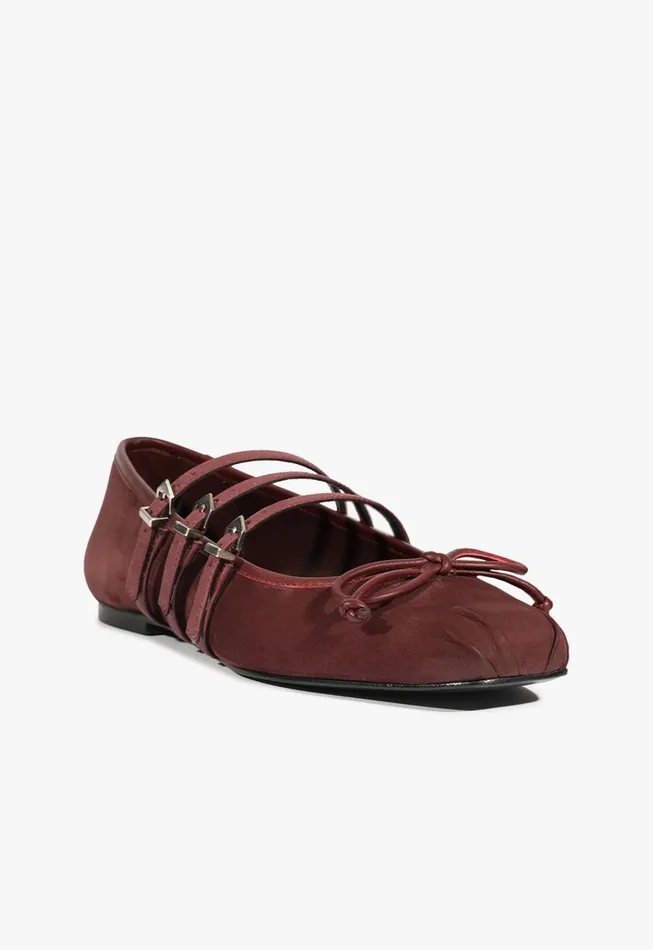 Schutz Shoes Ballerinas Women Arissa Strap Flat Cherry Wine