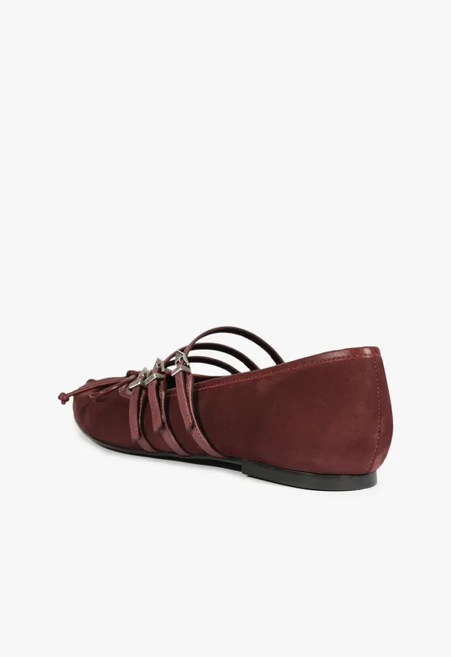 Schutz Shoes Ballerinas Women Arissa Strap Flat Cherry Wine