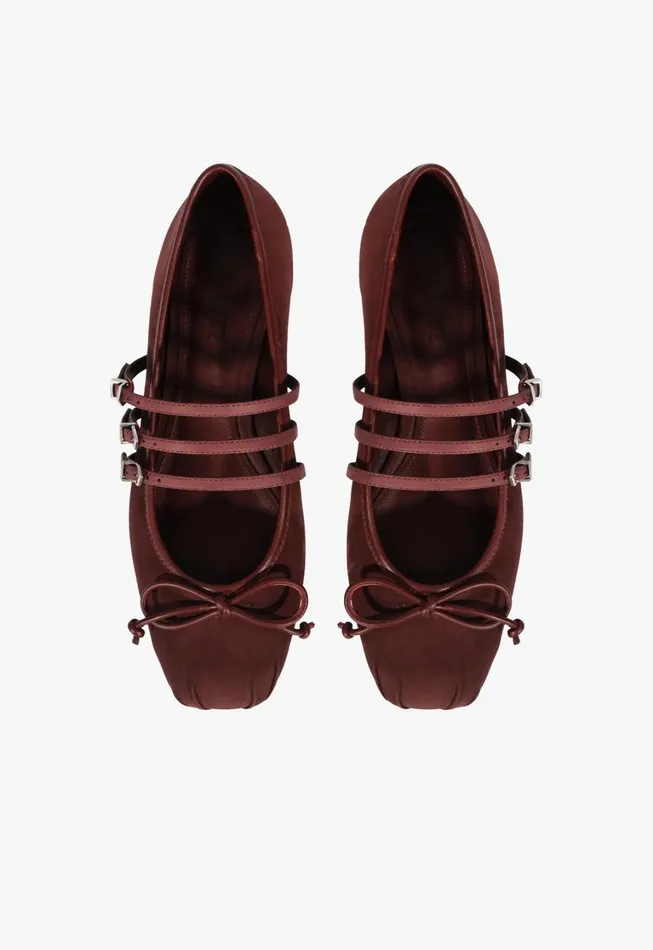 Schutz Shoes Ballerinas Women Arissa Strap Flat Cherry Wine