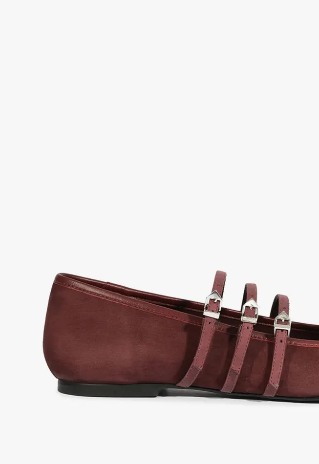 Schutz Shoes Ballerinas Women Arissa Strap Flat Cherry Wine