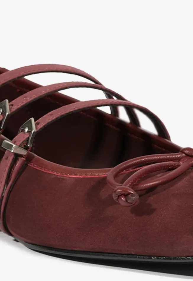Schutz Shoes Ballerinas Women Arissa Strap Flat Cherry Wine