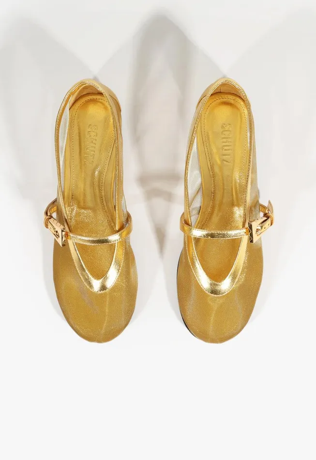 Schutz Shoes Ballerinas Women Sylvie Ballet Flat Gold
