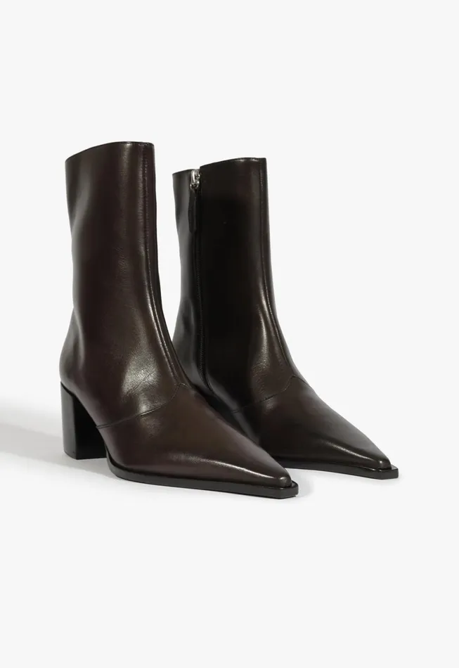 Schutz Shoes Booties Women Raffaela Mid Bootie Dark Brown