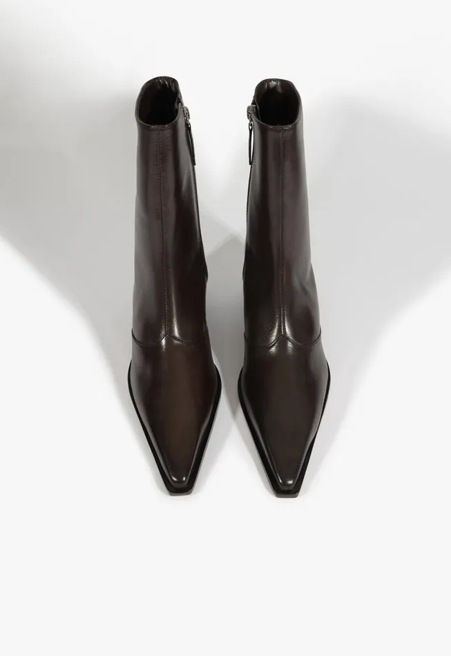 Schutz Shoes Booties Women Raffaela Mid Bootie Dark Brown