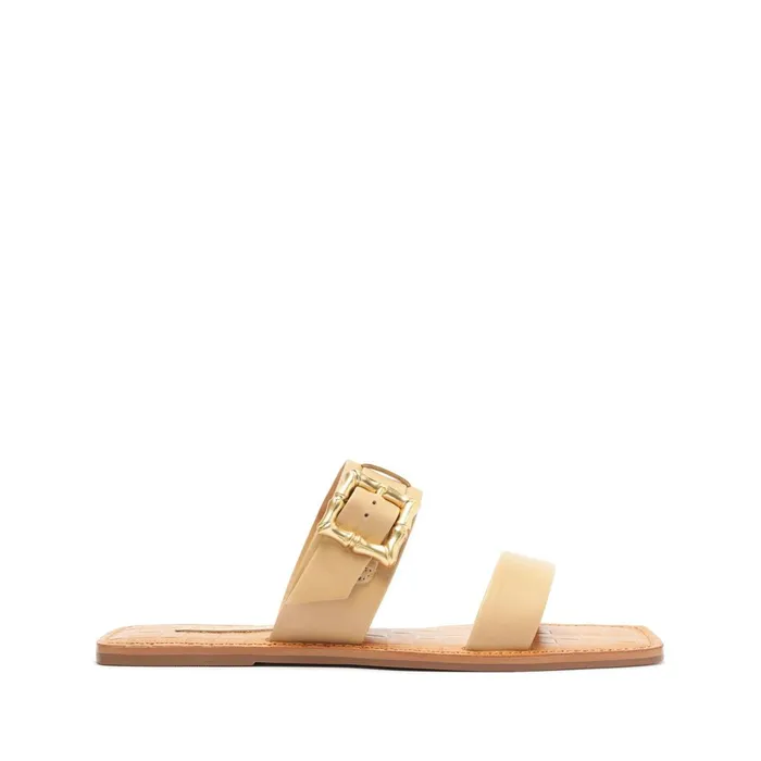 Schutz Shoes Enola Women Enola Double Leather Sandal Light Beige
