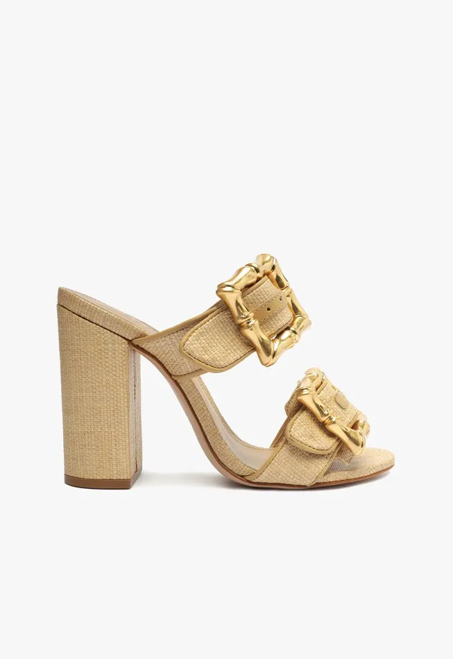 Schutz Shoes Enola Women Enola Natural Leather Sandal Rafia