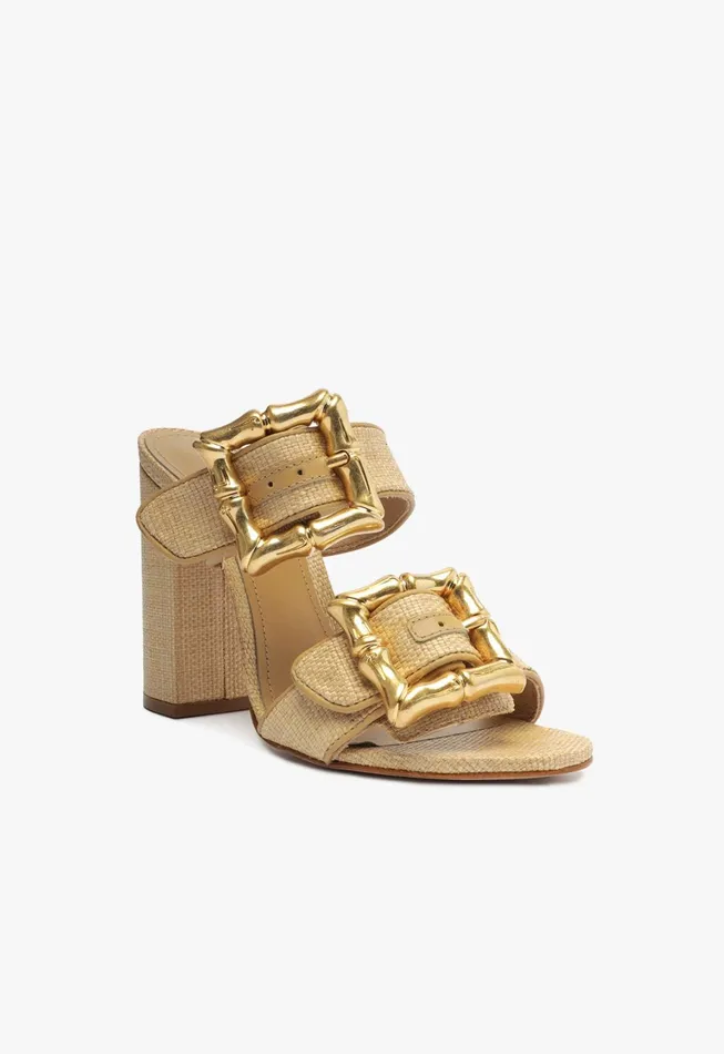 Schutz Shoes Enola Women Enola Natural Leather Sandal Rafia