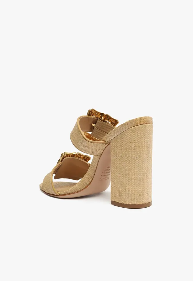 Schutz Shoes Enola Women Enola Natural Leather Sandal Rafia