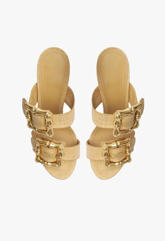 Schutz Shoes Enola Women Enola Natural Leather Sandal Rafia