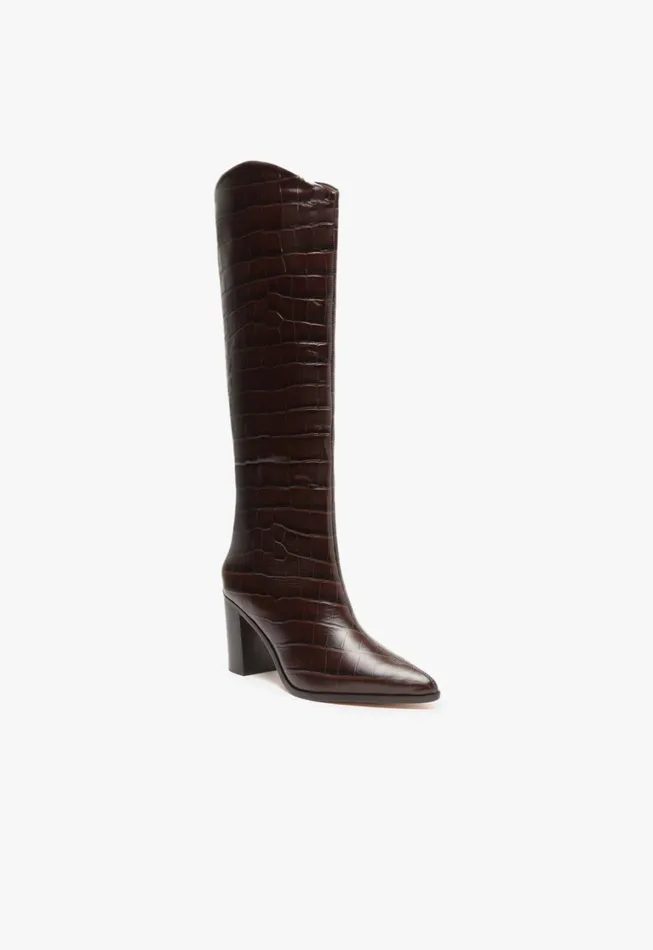 Schutz Shoes Maryana Boots Women Maryana Block Boot Dark Chocolate