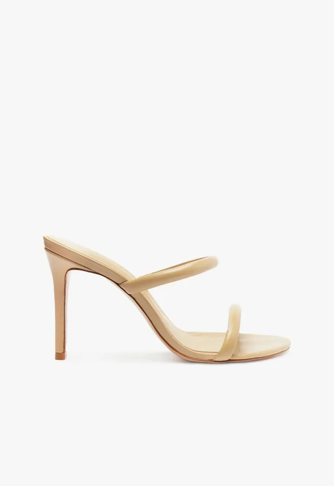 Schutz Shoes Mules Women Taliah Nappa Leather Sandal Light Beige
