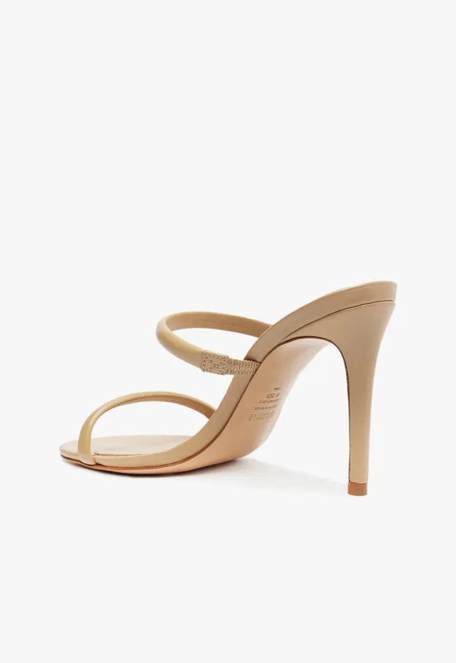 Schutz Shoes Mules Women Taliah Nappa Leather Sandal Light Beige
