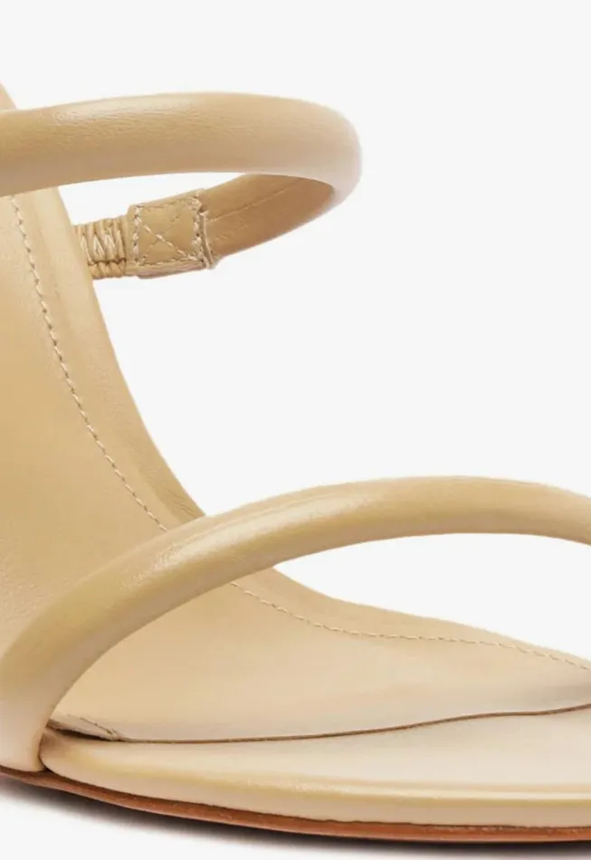 Schutz Shoes Mules Women Taliah Nappa Leather Sandal Light Beige