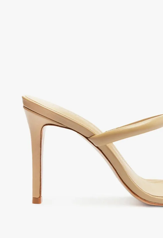 Schutz Shoes Mules Women Taliah Nappa Leather Sandal Light Beige
