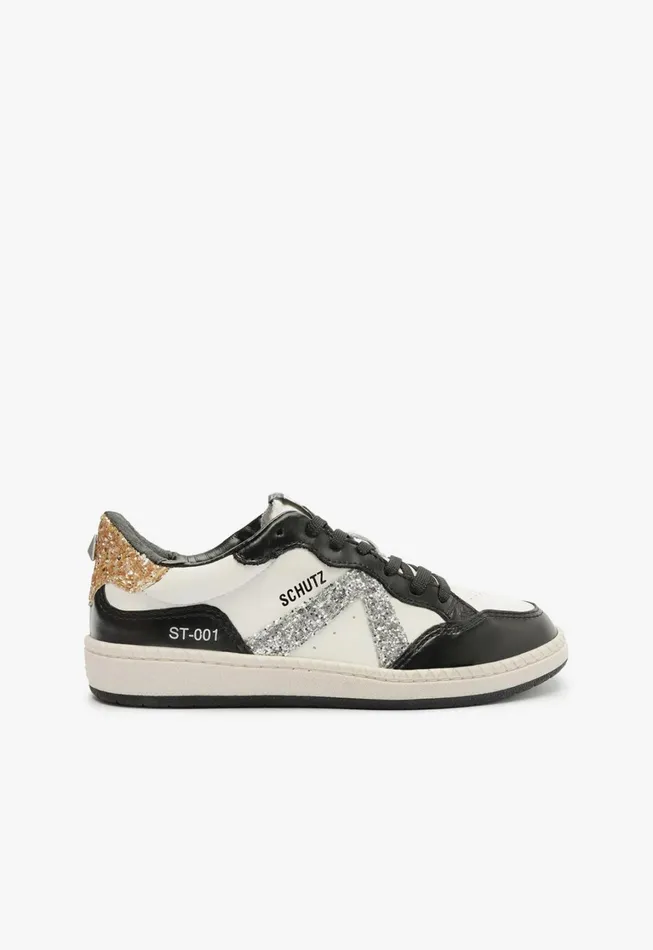 Schutz Shoes Sneakers Women St001 Leather Sneaker Silver