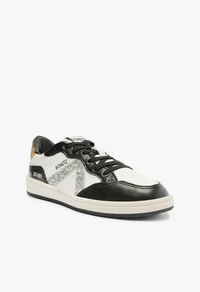 Schutz Shoes Sneakers Women St001 Leather Sneaker Silver
