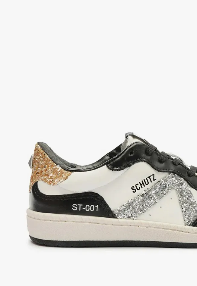 Schutz Shoes Sneakers Women St001 Leather Sneaker Silver