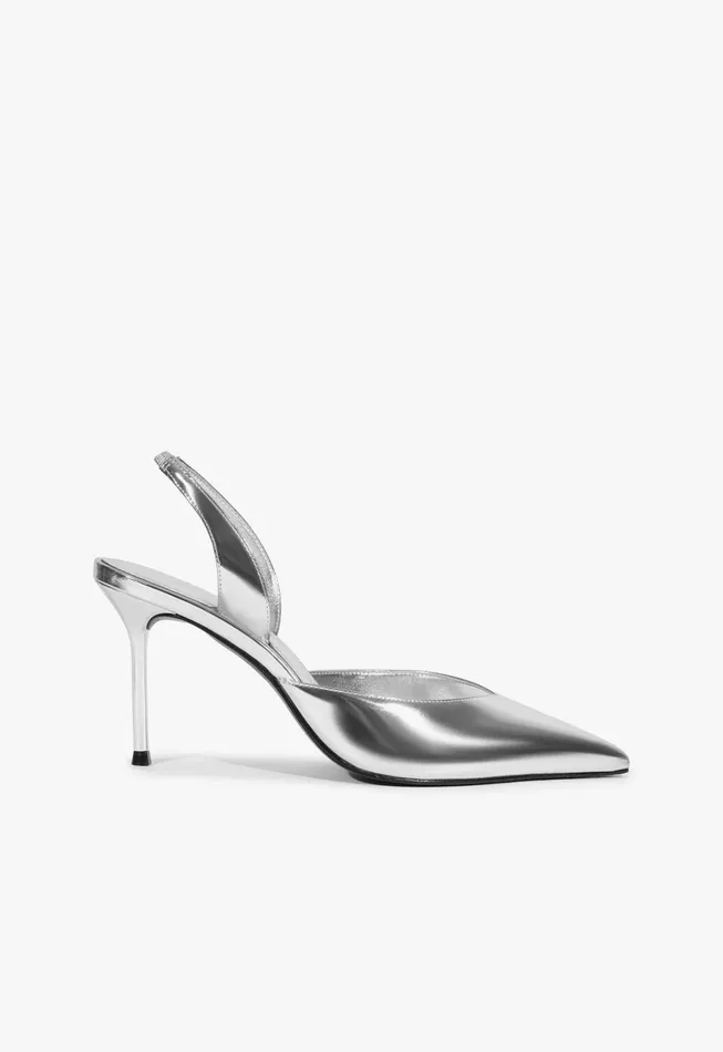 Schutz Shoes Women Lexi Sling Specchio Leather Pump Silver