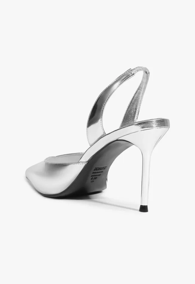 Schutz Shoes Women Lexi Sling Specchio Leather Pump Silver Schutz Shoes Women Lexi Sling Specchio Leather Pump Silver