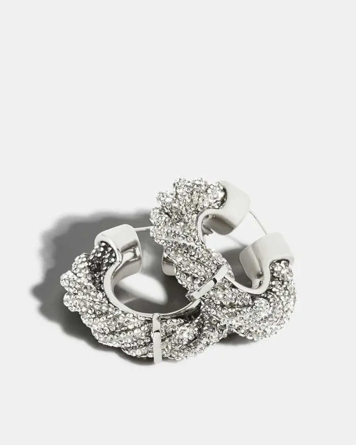 Scintilla Crystal Hoops Silver Women Aquazzura Jewelry
