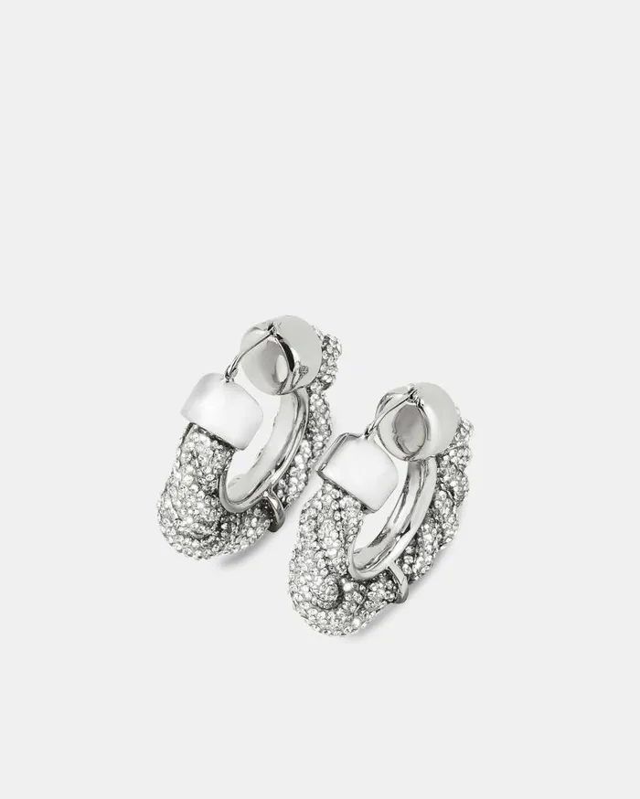 Scintilla Crystal Hoops Silver Women Aquazzura Jewelry Scintilla Crystal Hoops Silver Women Aquazzura Jewelry