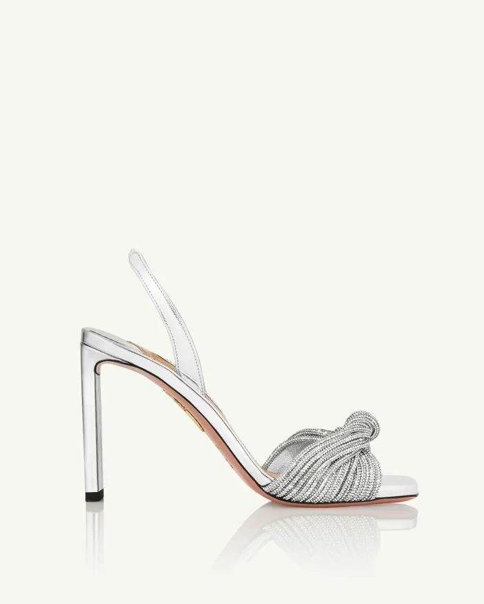 Scintilla Crystal Sandal 95 Silver Women Aquazzura Sandals Scintilla Crystal Sandal 95 Silver Women Aquazzura Sandals