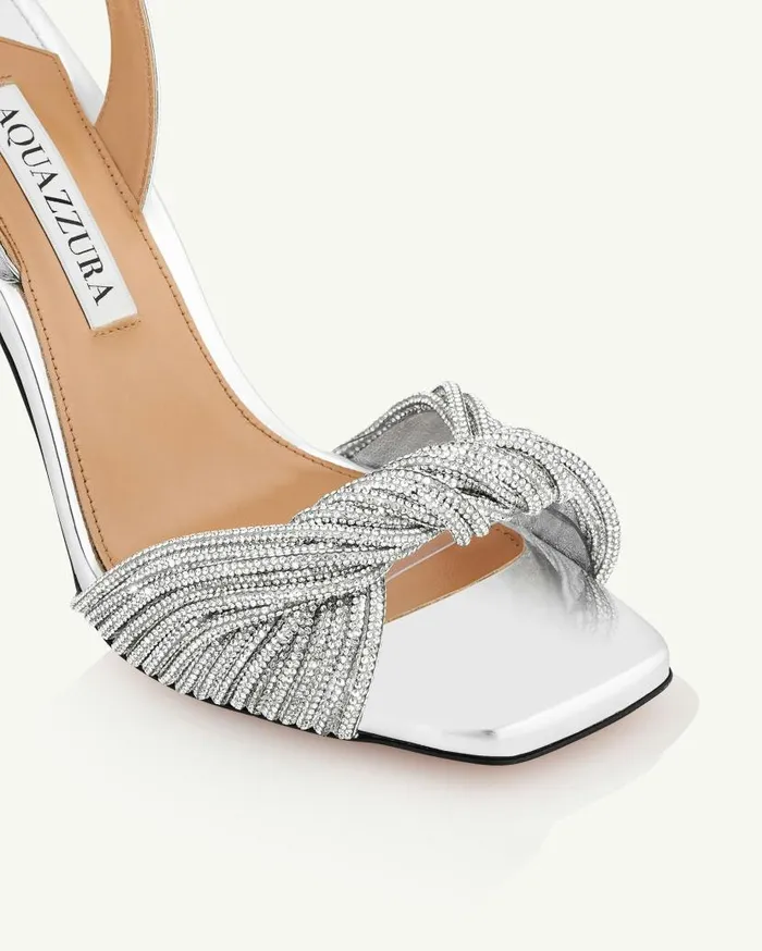 Scintilla Crystal Sandal 95 Silver Women Aquazzura Sandals Scintilla Crystal Sandal 95 Silver Women Aquazzura Sandals